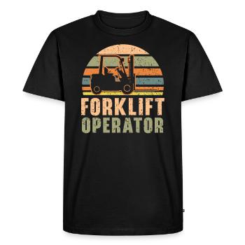 Profession d’opérateur de chariot élévateur - T-shirt Premium bio Homme - noir - Devant - Nico (187cm)