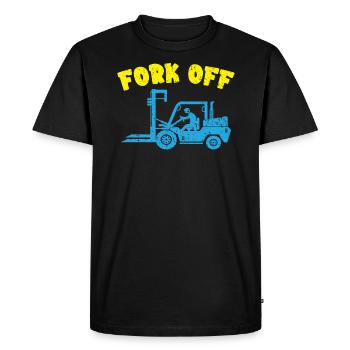 Fork Off Forklift Opérateur Job Warehouse Worker - T-shirt Premium bio Homme - noir - Devant - Nico (187cm)