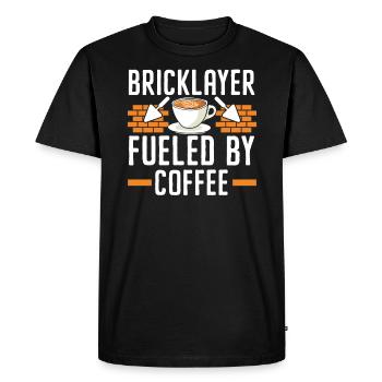 Bricklayer Fueled By Coffee Drinker Brickmason - Men's Premium Organic T-Shirt - black - Front - Nico (187cm)