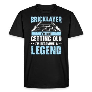 Bricklayer I'm Becoming A Legend Construction - Men's Premium Organic T-Shirt - black - Front - Nico (187cm)
