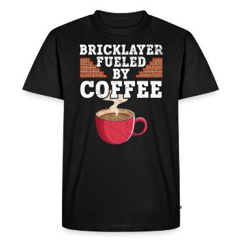 Bricklayer Fueled By Coffee Drinker Brickmason - Men's Premium Organic T-Shirt - black - Front - Nico (187cm)
