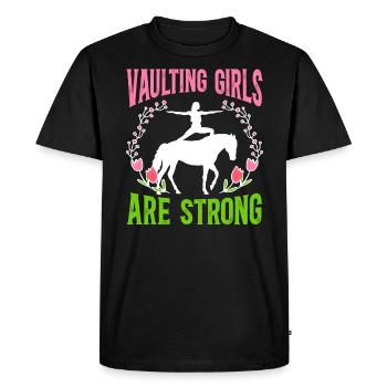 Les filles de saut sont fortes en voltige équestre - T-shirt Premium bio Homme - noir - Devant - Nico (187cm)