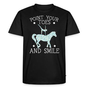 Pointez vos orteils et souriez Saut équestre - T-shirt Premium bio Homme - noir - Devant - Nico (187cm)