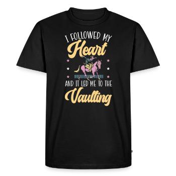 J’ai suivi mon cœur et il m’a conduit à la voltige - T-shirt Premium bio Homme - noir - Devant - Nico (187cm)