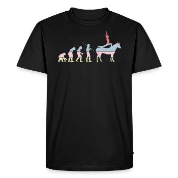 Cheval, voltige, évolution, équitation, équitation - T-shirt Premium bio Homme - noir - Devant - Nico (187cm)
