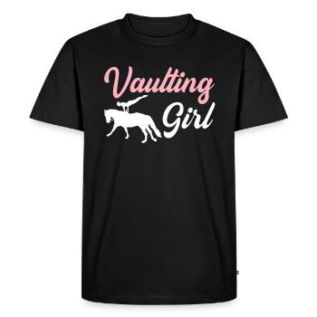 Saut de cheval Fille Amoureux des chevaux Voltige - T-shirt Premium bio Homme - noir - Devant - Nico (187cm)