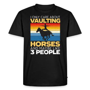 Saut à cheval Voltige Saut à cheval Équitation - T-shirt Premium bio Homme - noir - Devant - Nico (187cm)
