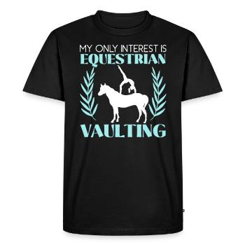 Mon seul intérêt est le cheval de saut équestre - T-shirt Premium bio Homme - noir - Devant - Nico (187cm)
