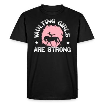 Les filles de saut sont fortes en voltige équestre - T-shirt Premium bio Homme - noir - Devant - Nico (187cm)