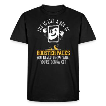 La vie est comme une boîte de boosters Packs Collectionneur de cartes - T-shirt Premium bio Homme - noir - Devant - Nico (187cm)