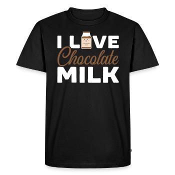 I Love Chocolate Milk Drinker Choco Drink Flavor - Men's Premium Organic T-Shirt - black - Front - Nico (187cm)