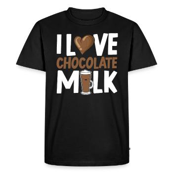 I Love Chocolate Milk Drinker Choco Drink Flavor - Men's Premium Organic T-Shirt - black - Front - Nico (187cm)