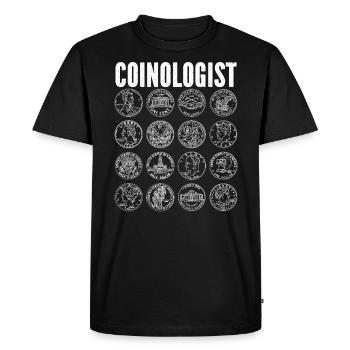Coinologist Coin Collection de pièces de collection - T-shirt Premium bio Homme - noir - Devant - Nico (187cm)