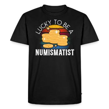 Numismatist Coin Collector Coin Collecting - Men's Premium Organic T-Shirt - black - Front - Nico (187cm)