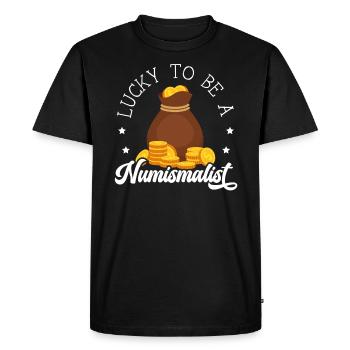 Numismatist Coin Collector Coin Collecting - Men's Premium Organic T-Shirt - black - Front - Nico (187cm)