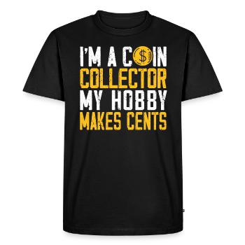 Je suis un collectionneur de pièces de monnaie numismate Collectionneur de pièces - T-shirt Premium bio Homme - noir - Devant - Nico (187cm)