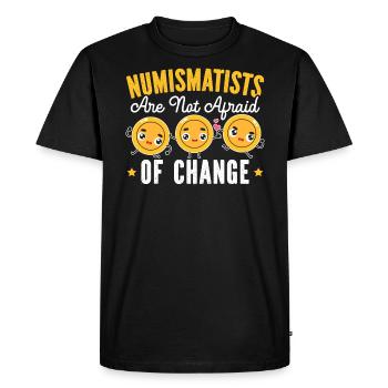 Collecte de pièces de collection numismate - T-shirt Premium bio Homme - noir - Devant - Nico (187cm)