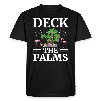 Deck The Palms Flamingo Lover Joyeux Noël - T-shirt Premium bio Homme - noir - Devant - Nico (187cm)