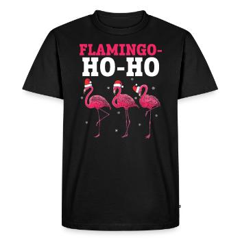 Pink Flamingo Lover Bird Joyeux Noël Jour de Noël - T-shirt Premium bio Homme - noir - Devant - Nico (187cm)