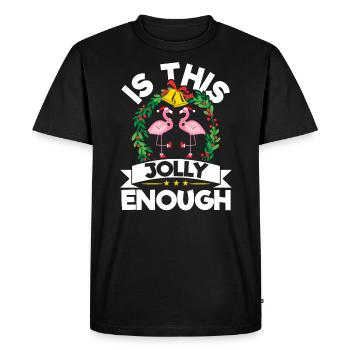 Est-ce assez joyeux Flamingo Lover Jour de Noël - T-shirt Premium bio Homme - noir - Devant - Nico (187cm)
