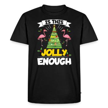 Est-ce assez joyeux Flamingo Lover Jour de Noël - T-shirt Premium bio Homme - noir - Devant - Nico (187cm)