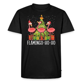 Pink Flamingo Lover Bird Joyeux Noël Jour de Noël - T-shirt Premium bio Homme - noir - Devant - Nico (187cm)