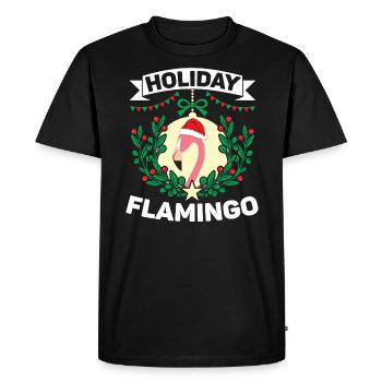 Vacances Flamingo Lover Joyeux Noël Jour de Noël - T-shirt Premium bio Homme - noir - Devant - Nico (187cm)