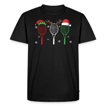 Joueur de tennis Amateur de sport Joyeux Noël Jour de Noël - T-shirt Premium bio Homme - noir - Devant - Nico (187cm)