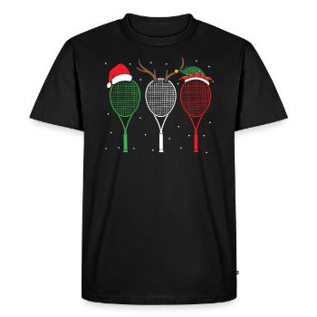 Joueur de tennis Amateur de sport Joyeux Noël Jour de Noël - T-shirt Premium bio Homme - noir - Devant - Nico (187cm)