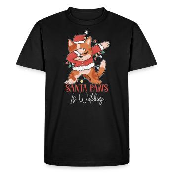 Cat Whisperer Noël Jour de Noël Chat Amant Kitty Meow - T-shirt Premium bio Homme - noir - Devant - Nico (187cm)