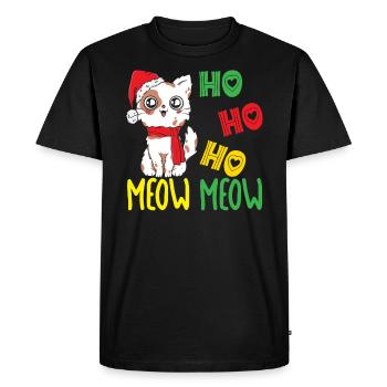 Cat Whisperer Noël Jour de Noël Chat Amant Kitty Meow - T-shirt Premium bio Homme - noir - Devant - Nico (187cm)
