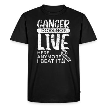 Le cancer ne vit plus ici Je l’ai vaincu - T-shirt Premium bio Homme - noir - Devant - Nico (187cm)