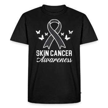 Sensibilisation au cancer de la peau Guerrier du cancer de la peau - T-shirt Premium bio Homme - noir - Devant - Nico (187cm)