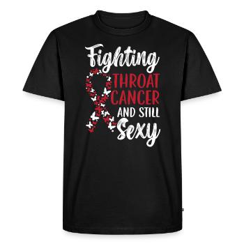 Combattre le cancer de la gorge et le cancer toujours sexy - T-shirt Premium bio Homme - noir - Devant - Nico (187cm)