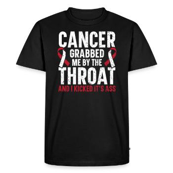 Le cancer m’a attrapé par la gorge Sensibilisation au cancer - T-shirt Premium bio Homme - noir - Devant - Nico (187cm)