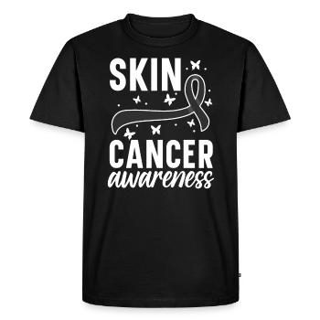 Sensibilisation au cancer de la peau Guerrier du cancer de la peau - T-shirt Premium bio Homme - noir - Devant - Nico (187cm)