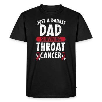 Juste un père badass survivant au cancer de la gorge - T-shirt Premium bio Homme - noir - Devant - Nico (187cm)