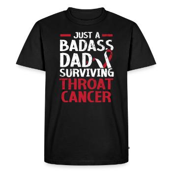 Juste un père badass survivant au cancer de la gorge - T-shirt Premium bio Homme - noir - Devant - Nico (187cm)