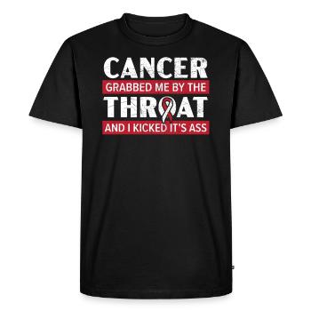 Le cancer m’a attrapé par la gorge Sensibilisation au cancer - T-shirt Premium bio Homme - noir - Devant - Nico (187cm)