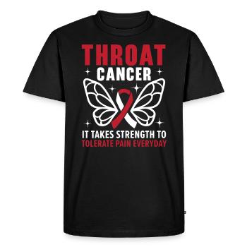Cancer de la gorge Il faut de la force pour tolérer la douleur - T-shirt Premium bio Homme - noir - Devant - Nico (187cm)