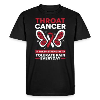 Cancer de la gorge Il faut de la force pour tolérer la douleur - T-shirt Premium bio Homme - noir - Devant - Nico (187cm)
