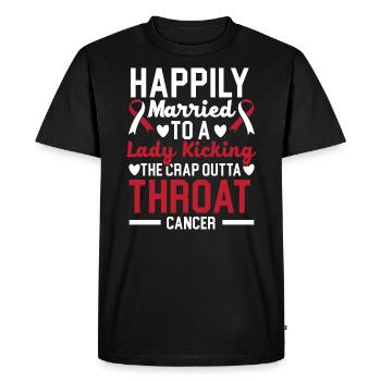 Cancer de la gorge Sensibilisation au cancer de la tête et du cou - T-shirt Premium bio Homme - noir - Devant - Nico (187cm)