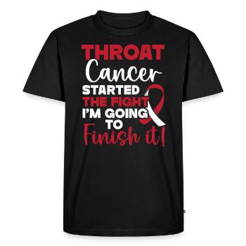 Cancer de la gorge Sensibilisation au cancer de la tête et du cou - T-shirt Premium bio Homme - noir - Devant - Nico (187cm)