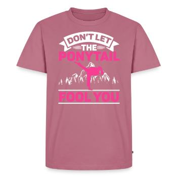 Ne laissez pas la queue de cheval vous tromper MMA Taekwondo Girl - T-shirt Premium bio Homme - mauve - Devant - Nico (187cm)