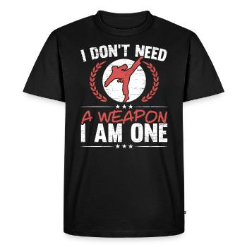 Je n’ai pas besoin d’une arme Je suis un Taekwondo - T-shirt Premium bio Homme - noir - Devant - Nico (187cm)