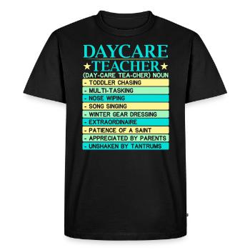 Daycare Teacher Childcare Educator Director - Men's Premium Organic T-Shirt - black - Front - Nico (187cm)