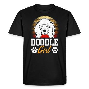 Doodle Fille Goldendoodle Chien Amant Puppy Paw Love - T-shirt Premium bio Homme - noir - Devant - Nico (187cm)