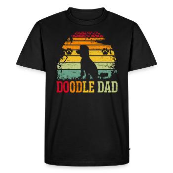 Doodle Papa Goldendoodle Chien Amant Puppy Paw Love - T-shirt Premium bio Homme - noir - Devant - Nico (187cm)