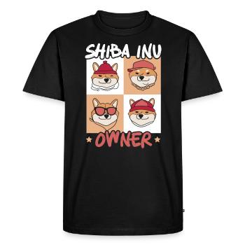 Shiba Inu Japonais Chien Amoureux Puppy Paw Love - T-shirt Premium bio Homme - noir - Devant - Nico (187cm)