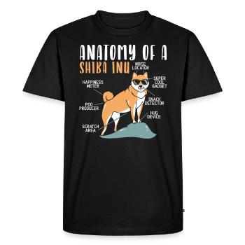 Shiba Inu Japonais Chien Amoureux Puppy Paw Love - T-shirt Premium bio Homme - noir - Devant - Nico (187cm)
